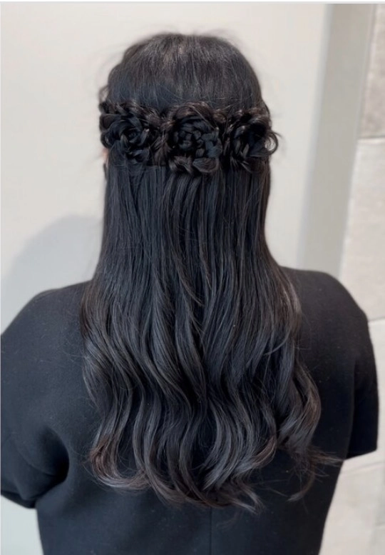 【フラワーハーフアップ】