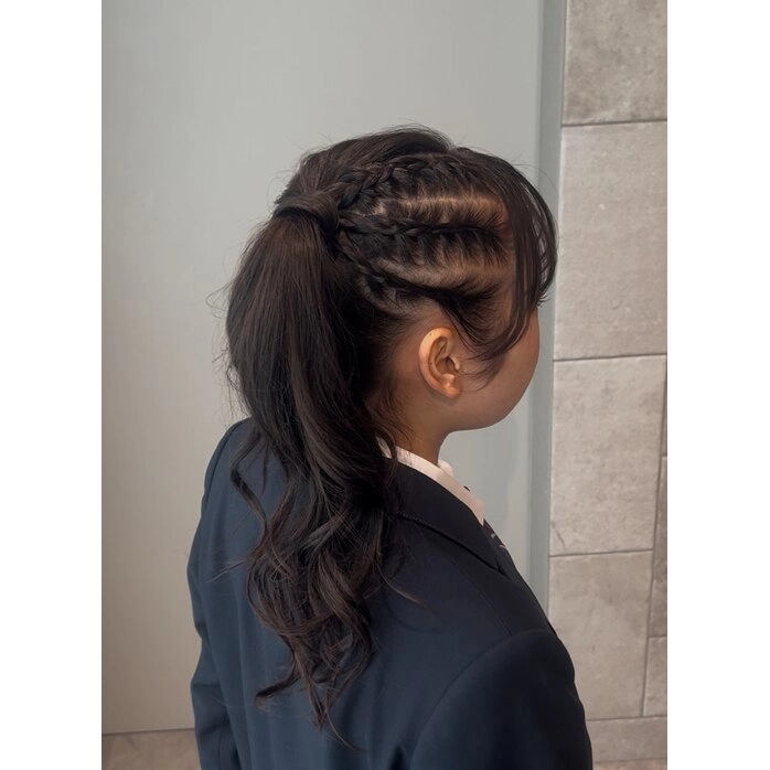 【体育祭ヘアアレンジ コーンロウ】