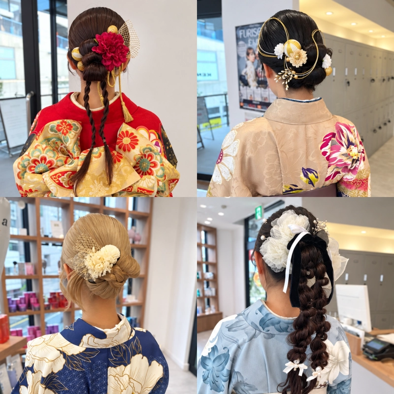 卒業式や成人式のヘアメイクも習得出来ます👘