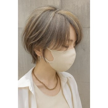 【SNSで大人気】カット＋白髪ぼかしハイライト+高保湿トリートメント+10minSPA