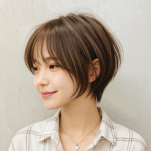 白髪染めでもオシャレ♪カット＋明るい白髪染め+トリートメント