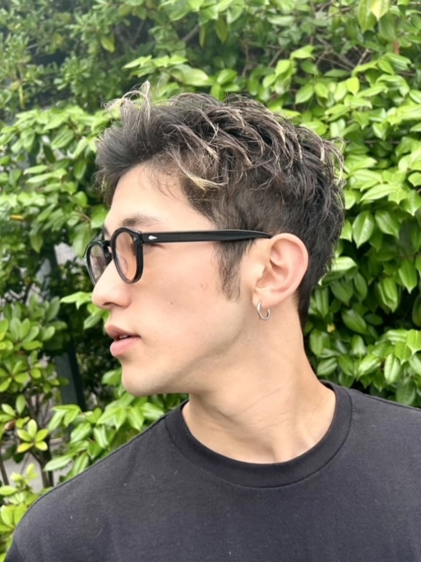 アップバング×ツーブロック