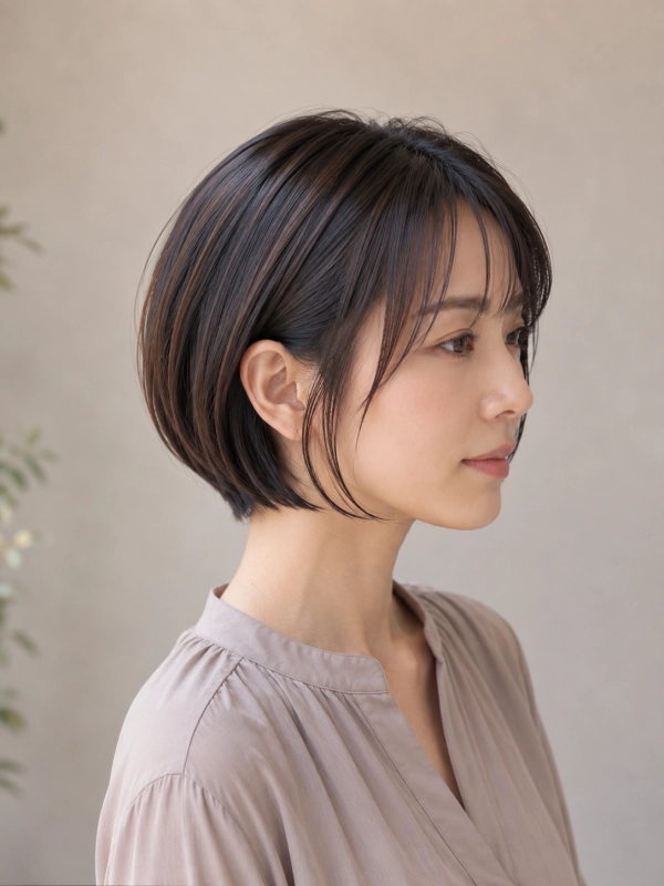 ショートカット/ショートボブ/白髪ぼかし/   30代/40代/50代
