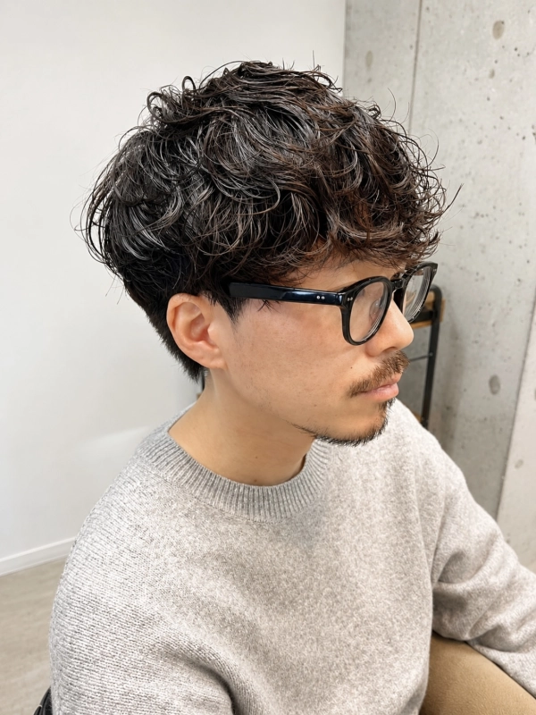 メンズカット40%シャドウパーマ