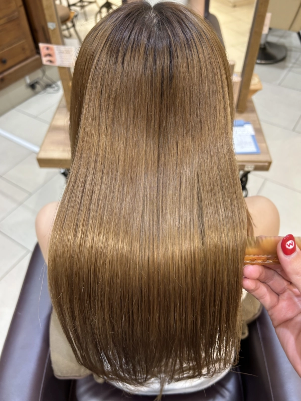 ブリーチ履歴有　ツヤツヤ髪質改善ストレート