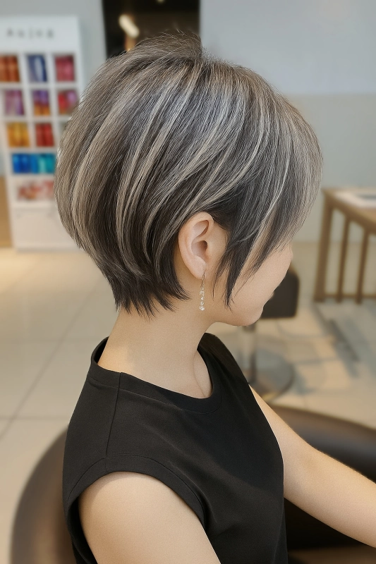 白髪ぼかしハイライト/ショート/小田急相模原