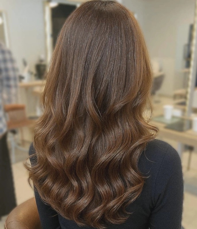 ロングコテ巻き風パーマ/小田急相模原