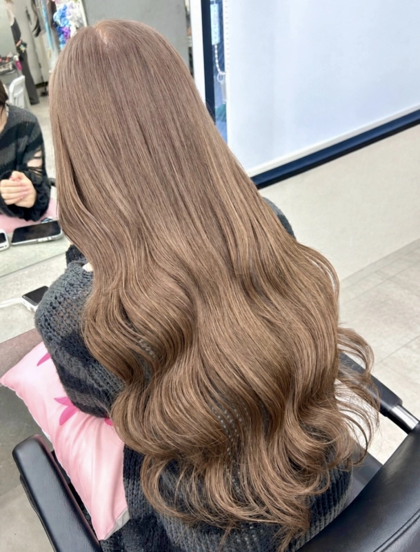 横浜駅でシールエクステ80本ならSTYLE横浜｜韓国風ベージュロング・自然な長さ出し