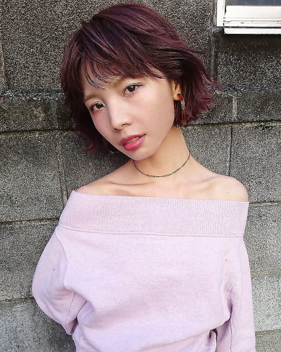 【田中　智大】　Rabbit ＢＯＢ×pink　《pierced earrings》