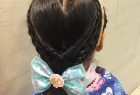 子供のヘアアレンジ【ハートヘア】盆踊りや花火大会などに是非♪